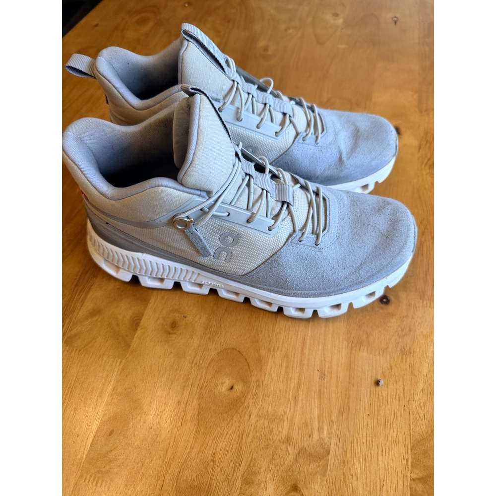 On Running Cloud Hi Women Grey Mid Top Sneakers US 8 EUR 39